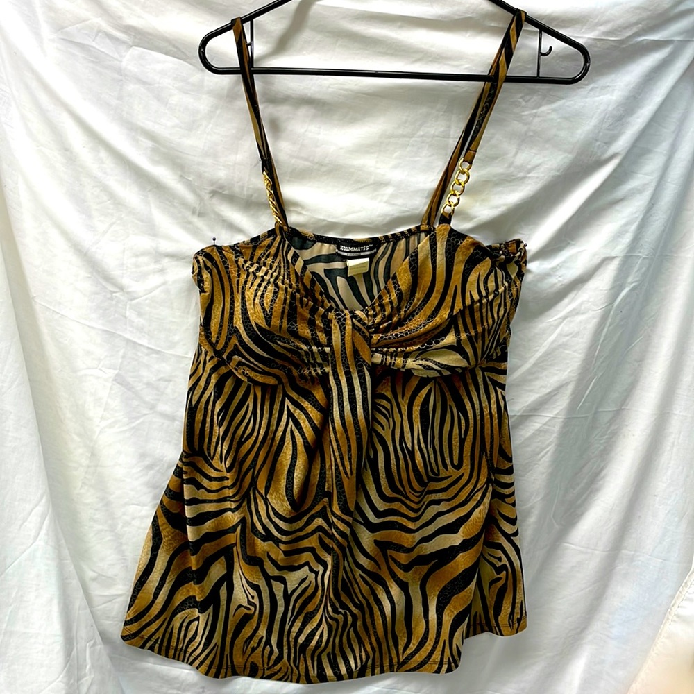 Roommate California sleeveless tiger striped top ladies 1x